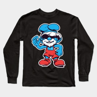 cool 80s style smurf Long Sleeve T-Shirt